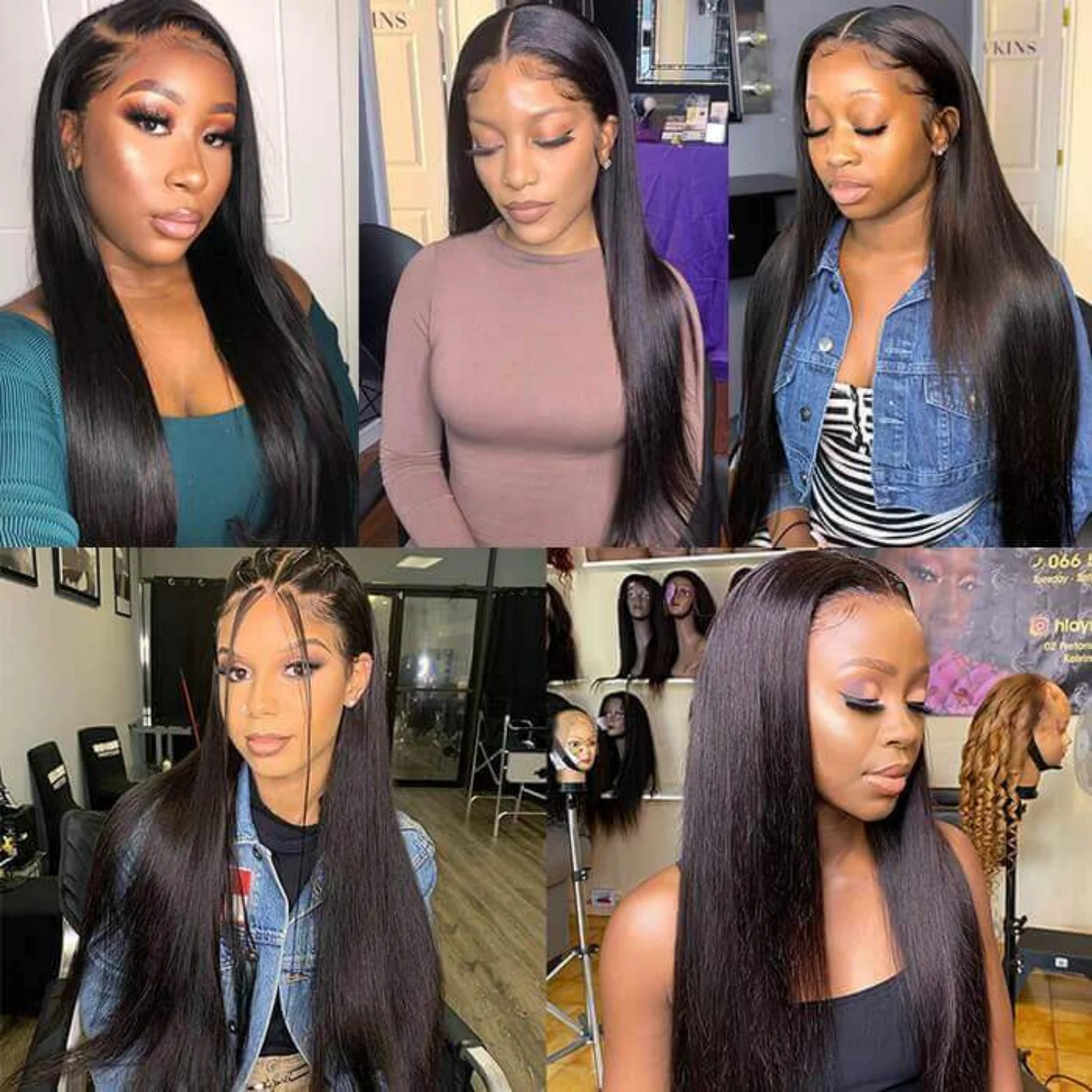 30 Inch 13x4 Lace Front Wigs 200% Density Lace Front Wig Pre Plucked Glueless Wigs Straight Black Synthetic lace front wig