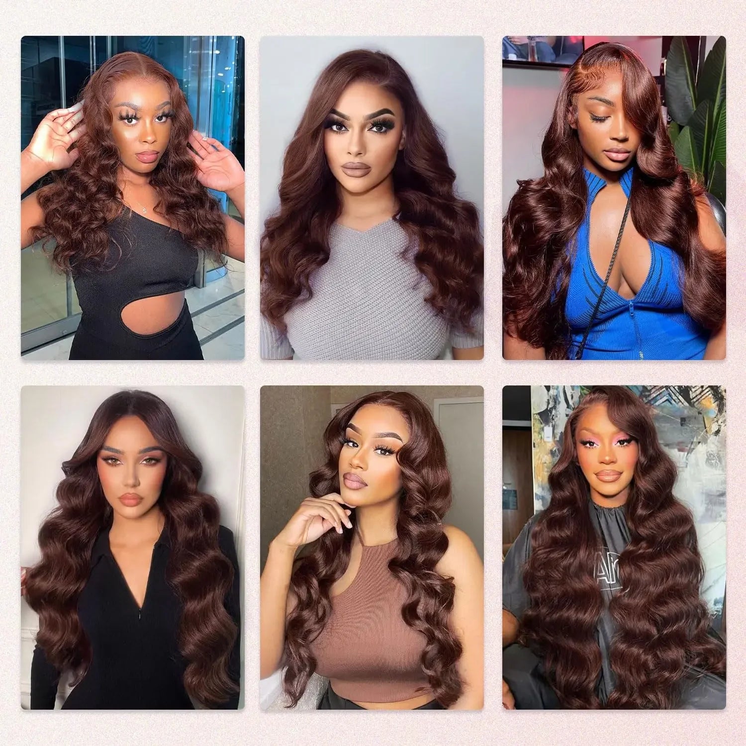 34 Inch  Body Wave Chocolate Brown Lace Front Wigs Human Hair Pre Plucked Brazilian Brown Virgin Hair Glueless HD Frontal Wig