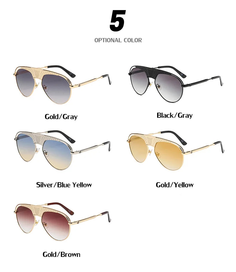 Woman Glasses 2021 New Retro Steampunk Men's Fashion Sunglasses European and American Luxury Design Pilot Eyewear Sunglasses