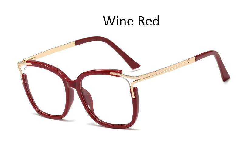 Eyeglasses Square glasses woman 2020 fashion Clear lens Optical glasses frame women Luxury Brand Metal Legs female oculos