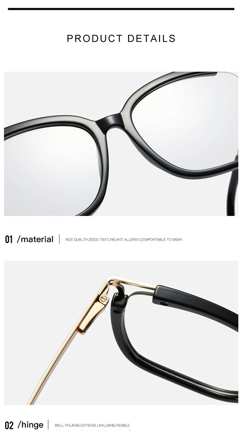 Eyeglasses Square glasses woman 2020 fashion Clear lens Optical glasses frame women Luxury Brand Metal Legs female oculos