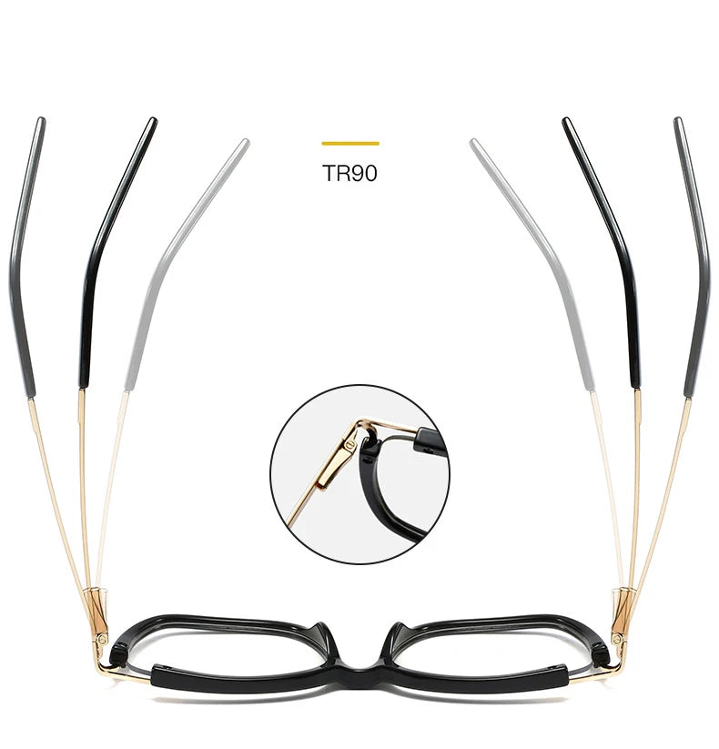 Eyeglasses Square glasses woman 2020 fashion Clear lens Optical glasses frame women Luxury Brand Metal Legs female oculos