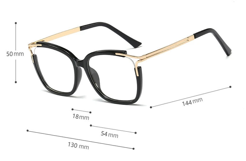 Eyeglasses Square glasses woman 2020 fashion Clear lens Optical glasses frame women Luxury Brand Metal Legs female oculos