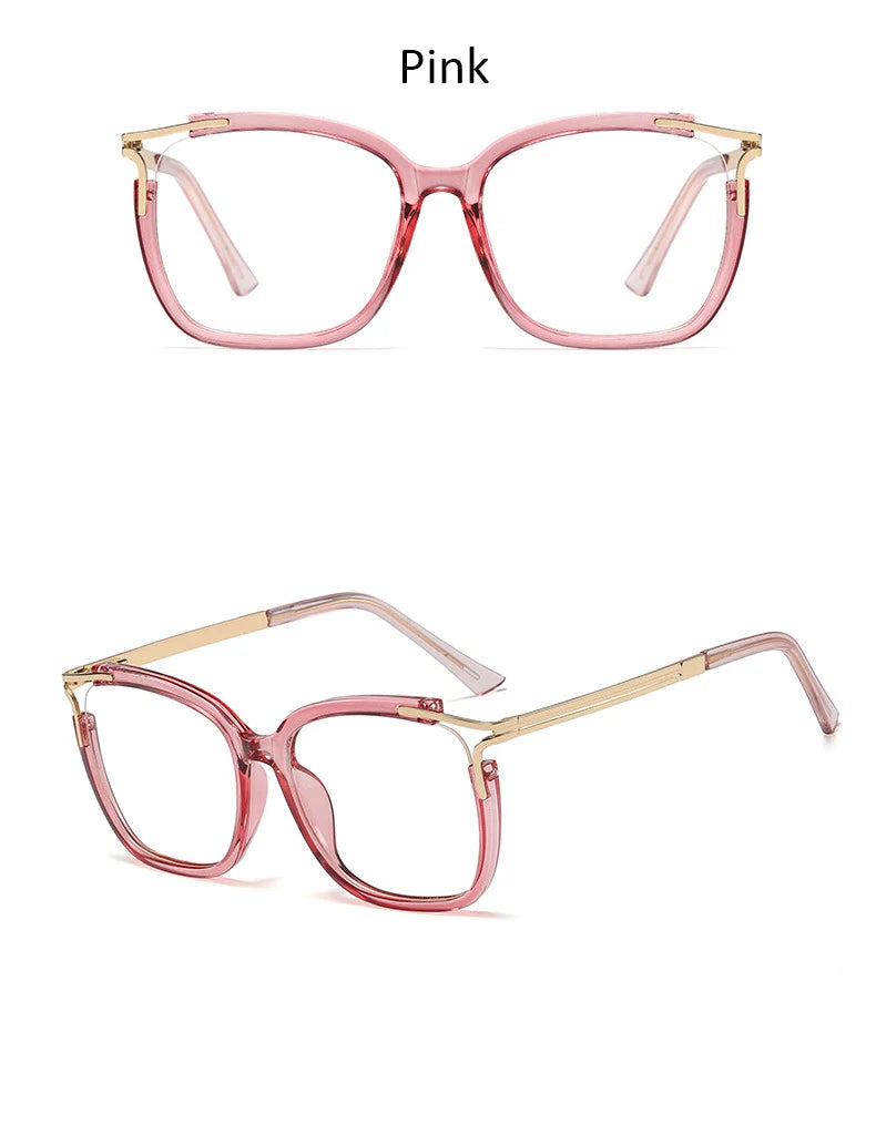 Eyeglasses Square glasses woman 2020 fashion Clear lens Optical glasses frame women Luxury Brand Metal Legs female oculos