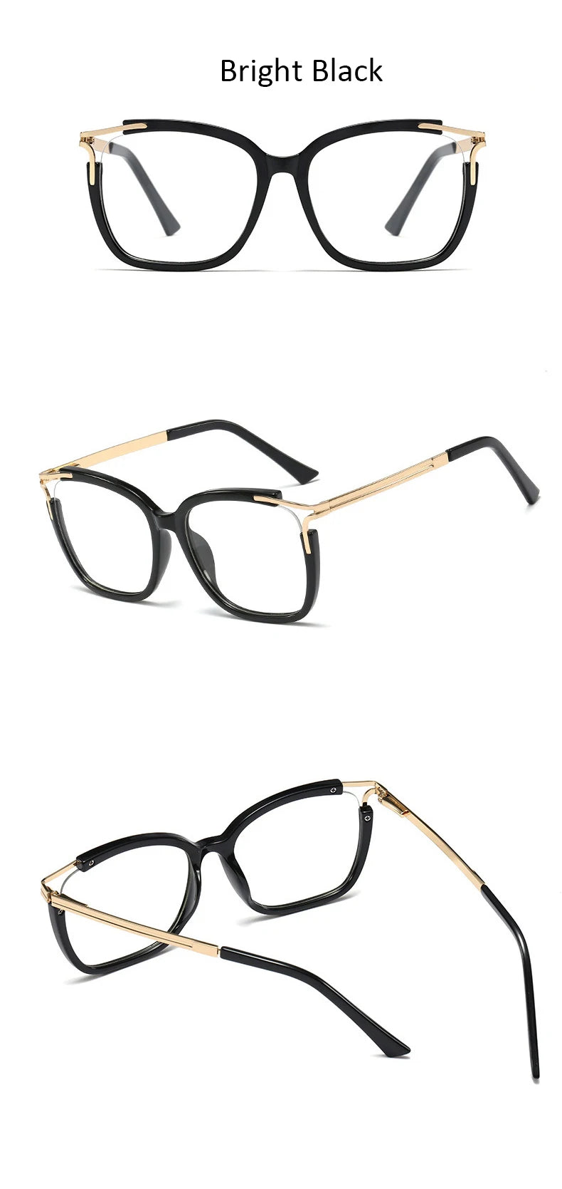 Eyeglasses Square glasses woman 2020 fashion Clear lens Optical glasses frame women Luxury Brand Metal Legs female oculos