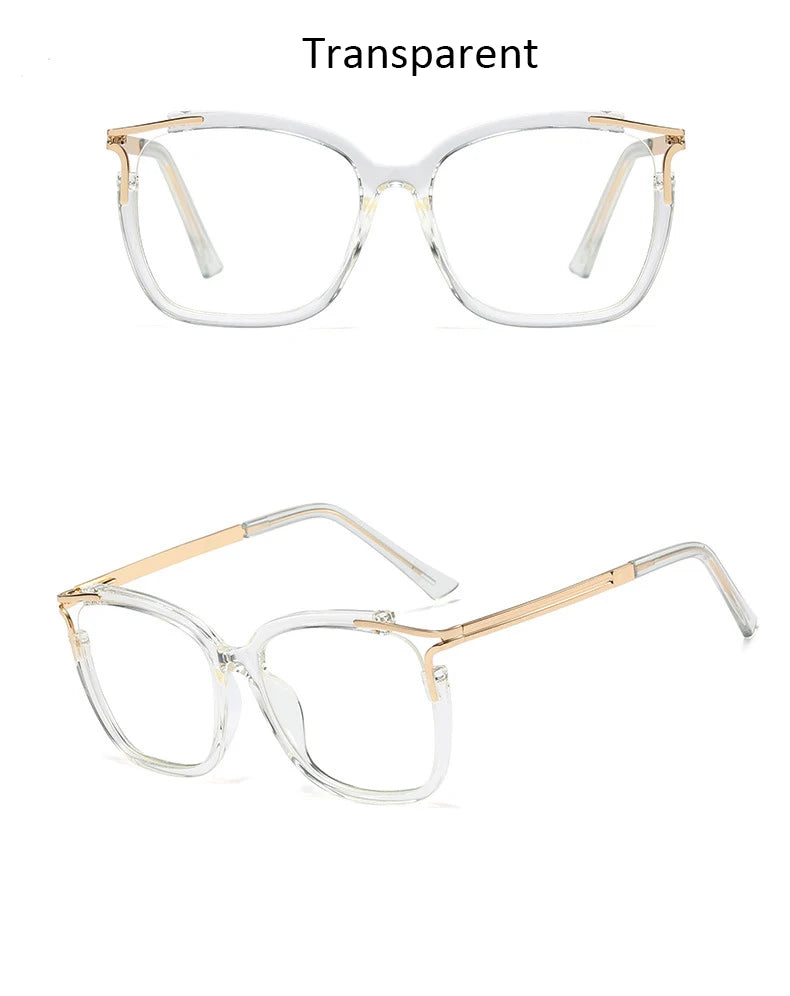 Eyeglasses Square glasses woman 2020 fashion Clear lens Optical glasses frame women Luxury Brand Metal Legs female oculos