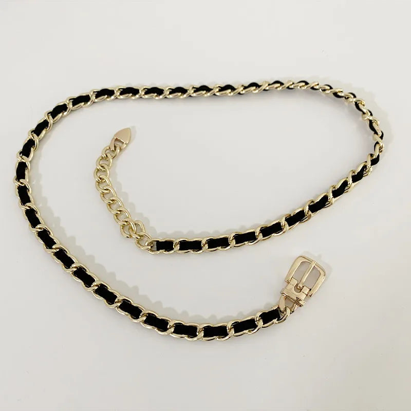 Women Leather Waist Chain Belt Golden Body Dress Belt Waistband Belt Mini Fashion Woman Thin Chain Cloth Accessories Waist bands