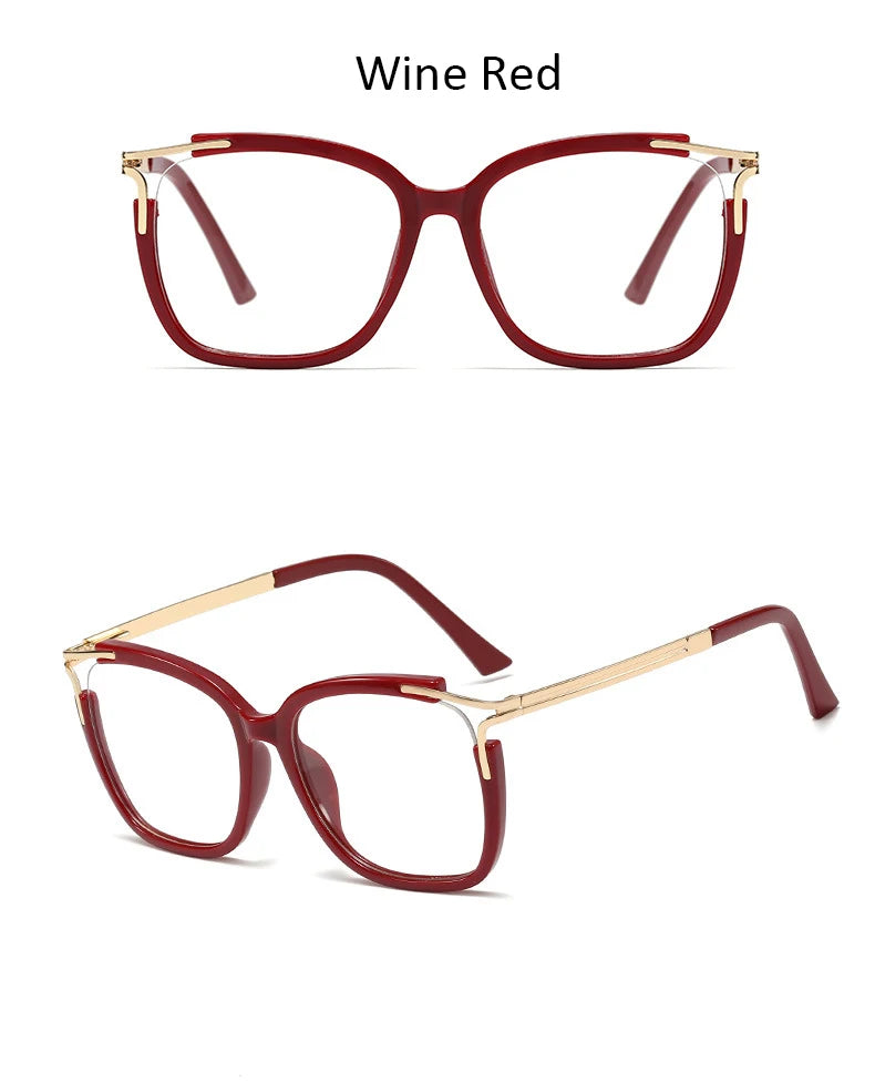 Eyeglasses Square glasses woman 2020 fashion Clear lens Optical glasses frame women Luxury Brand Metal Legs female oculos