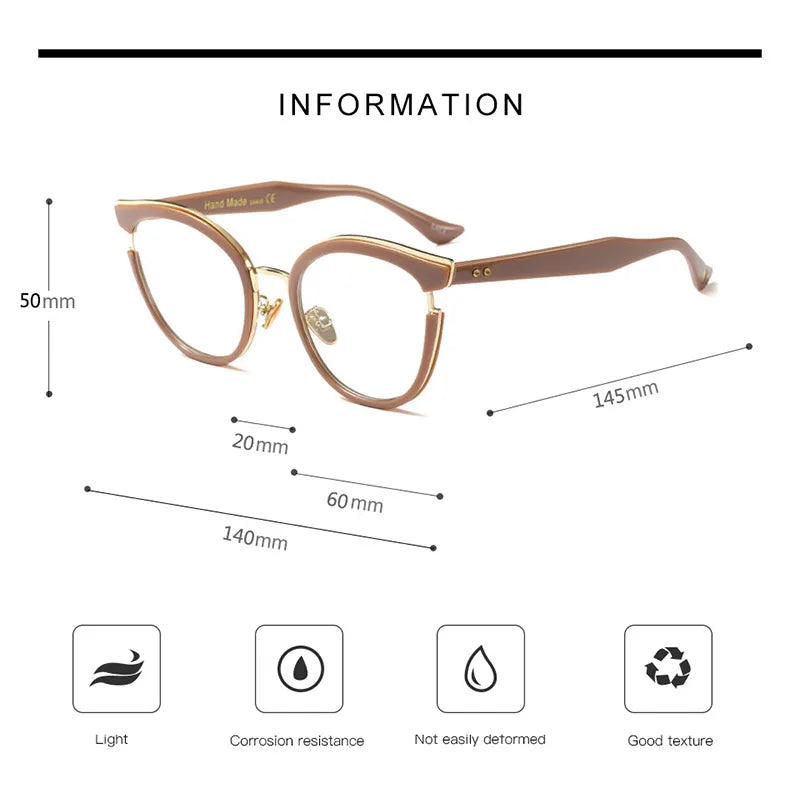 Woman Semi-Transparent Optical Eyeglasses Fashion Frame Spectacles for Women Prescription Eyewear Glasses Frame