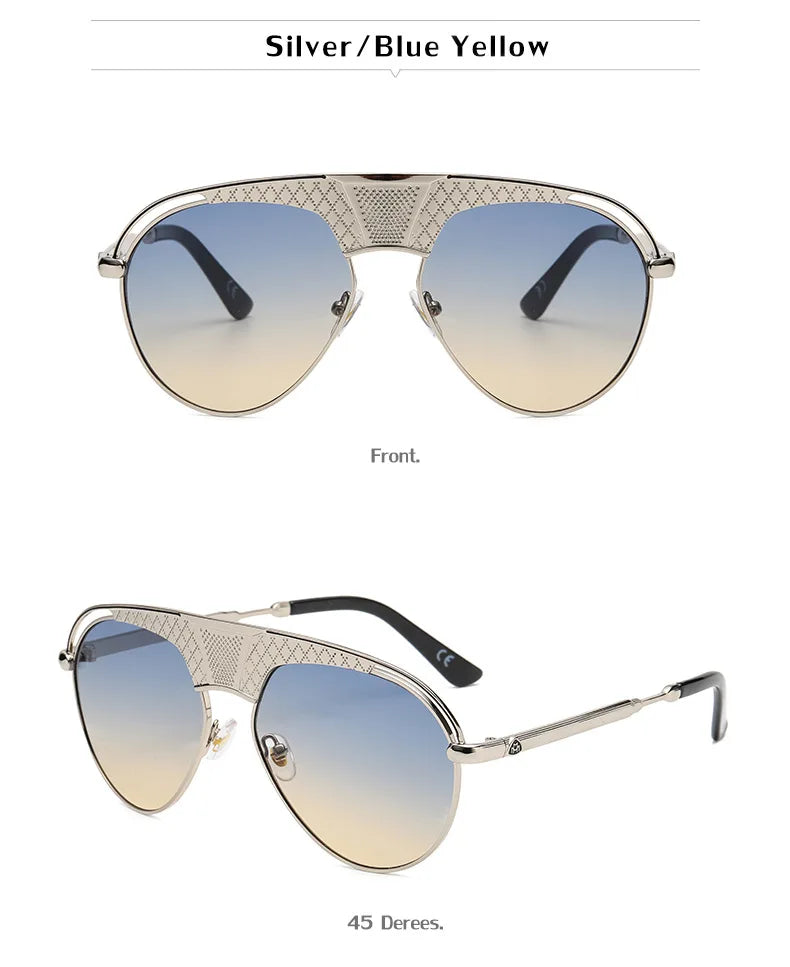 Woman Glasses 2021 New Retro Steampunk Men's Fashion Sunglasses European and American Luxury Design Pilot Eyewear Sunglasses