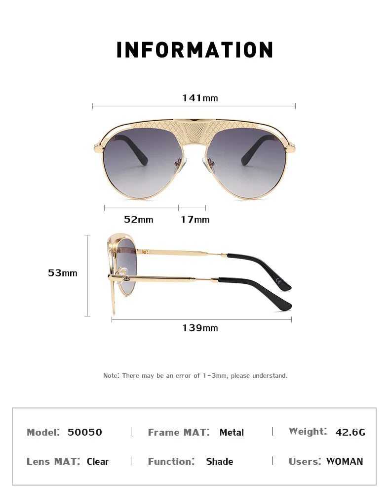 Woman Glasses 2021 New Retro Steampunk Men's Fashion Sunglasses European and American Luxury Design Pilot Eyewear Sunglasses