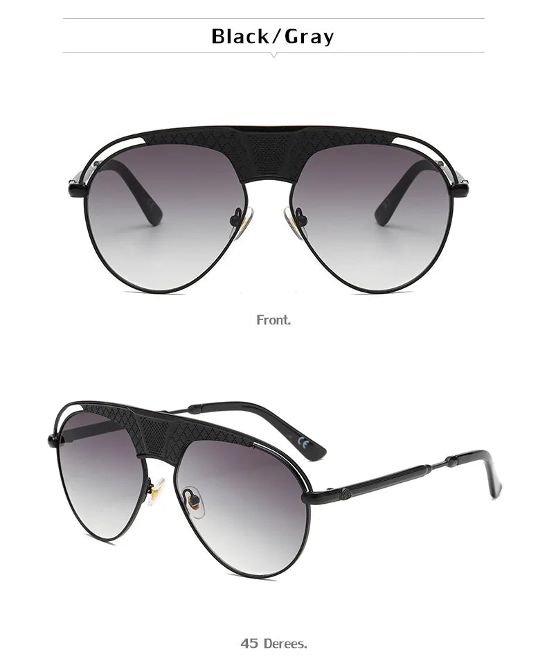 Woman Glasses 2021 New Retro Steampunk Men's Fashion Sunglasses European and American Luxury Design Pilot Eyewear Sunglasses