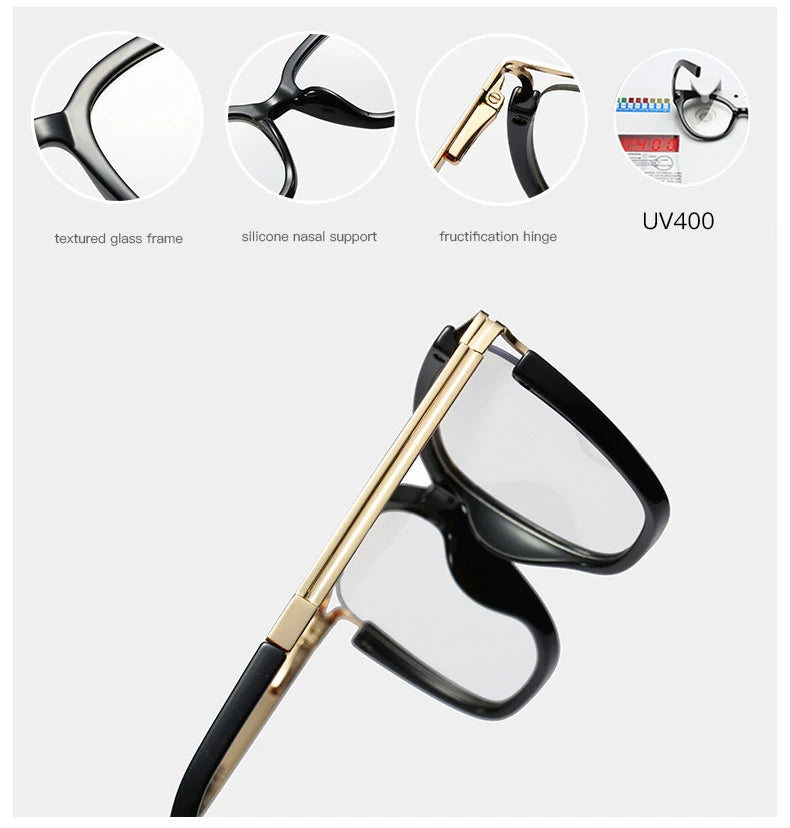 Eyeglasses Square glasses woman 2020 fashion Clear lens Optical glasses frame women Luxury Brand Metal Legs female oculos