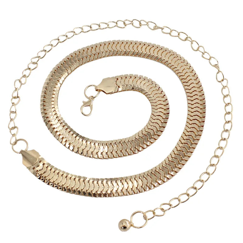 Women Leather Waist Chain Belt Golden Body Dress Belt Waistband Belt Mini Fashion Woman Thin Chain Cloth Accessories Waist bands