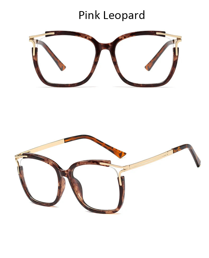 Eyeglasses Square glasses woman 2020 fashion Clear lens Optical glasses frame women Luxury Brand Metal Legs female oculos