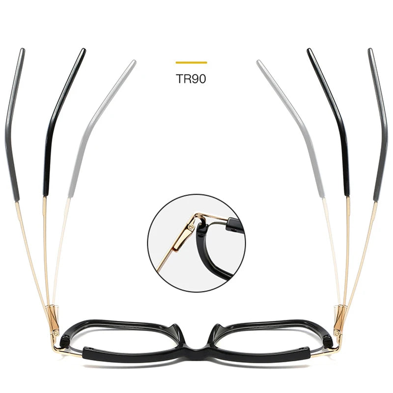 Eyeglasses Square glasses woman 2020 fashion Clear lens Optical glasses frame women Luxury Brand Metal Legs female oculos