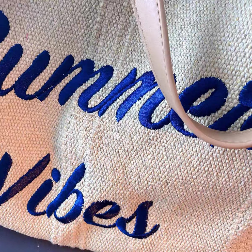 Handbag Woman Bag Design Simple Niche Travel  Beach Tote Bag Tassel Letter Embroidery Fashion Large Capacity Shoulder Bags 2022