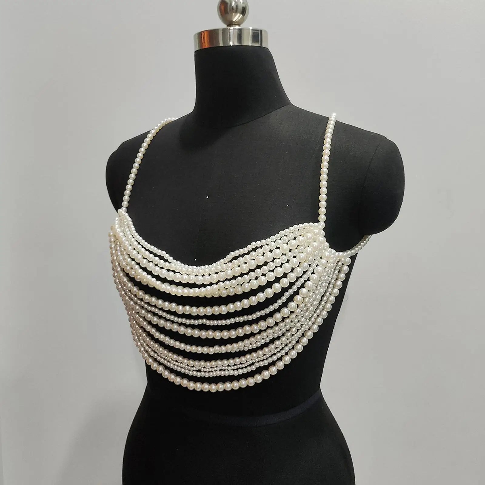 Beaded Body Chain Bra Chain Body Jewelry Beach Accessories Chest Chain Bikini Chain for Carnival Concert Rave Music Festival