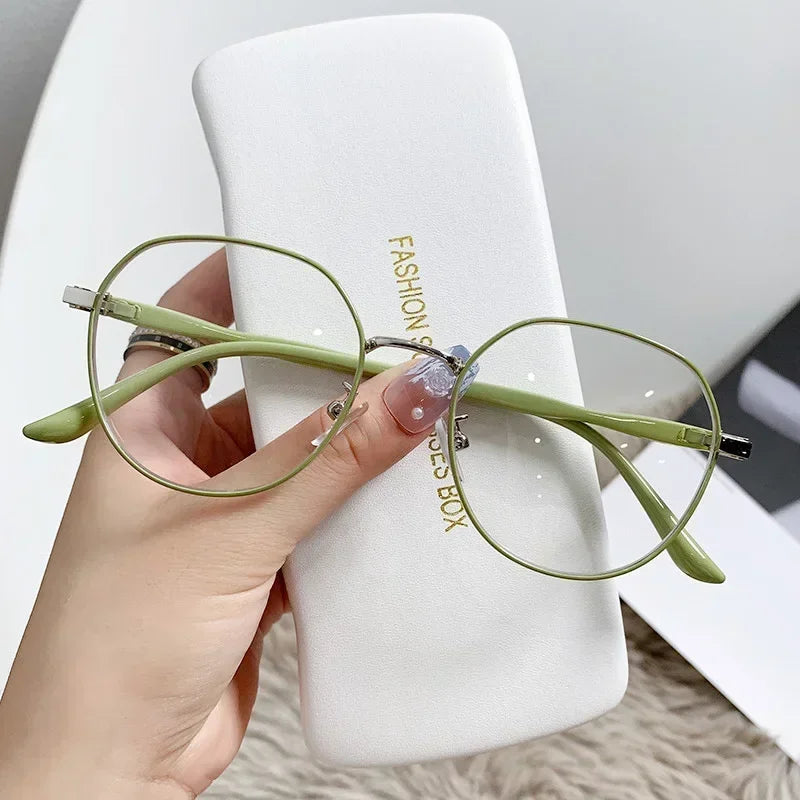 Large Square Frame Woman Glasses Ins Girl Fashion Transparent Reading Glass High-definition Anti-blue Light Computer Eyeglass