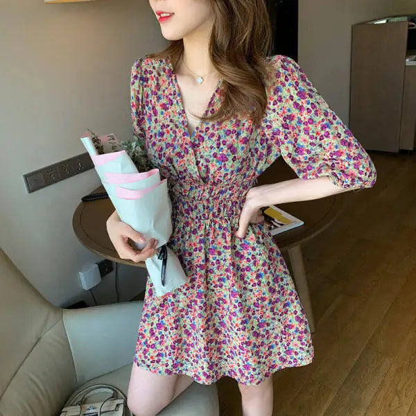 Dresses For Women 2025 Floral Woman Dress Open Back Backless Clothes Beach Flower Tight Bodycon Midi New In Offer Stylish