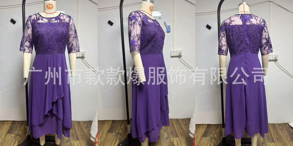 Evening Dress Vestidos Dresses 2025 Woman Elegant Temperament Gentle SlimI Irregular Solid Color Fashion Banquet Chiffon French
