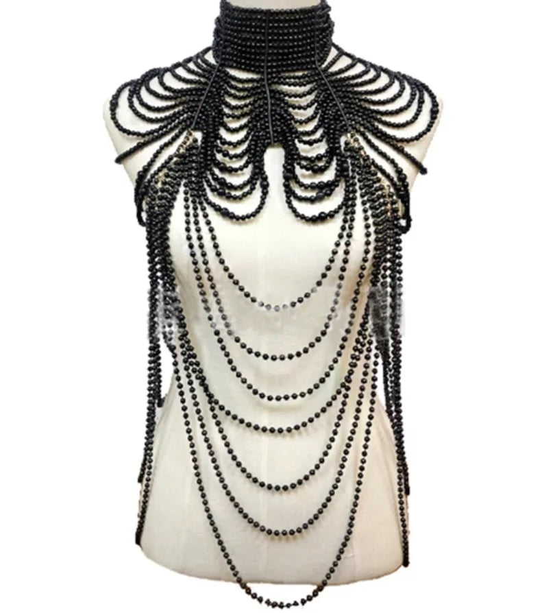 Women Body Chain Sexy Pearl Body Bra Chain Lingerie Festival Outfit Women Waist Chain Rave Festival Accessories Summer Bikin