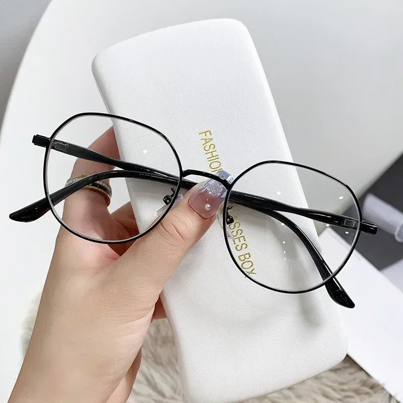 Large Square Frame Woman Glasses Ins Girl Fashion Transparent Reading Glass High-definition Anti-blue Light Computer Eyeglass