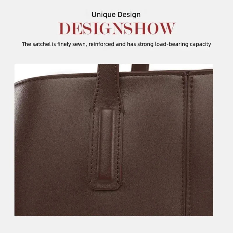 Women's Handbag, High-End Fashion Shoulder Bag, Simple Solid Color Casual Bag, Commuting and Shopping Tote Bag, Large Capacity Tote Bag