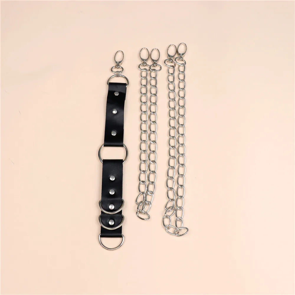 Sexy Leg Chains Men Harness Garter Woman PU Leather Thigh Hip Strap Bondage Belt Gothic Adjustable Suspenders Jeans Accessories