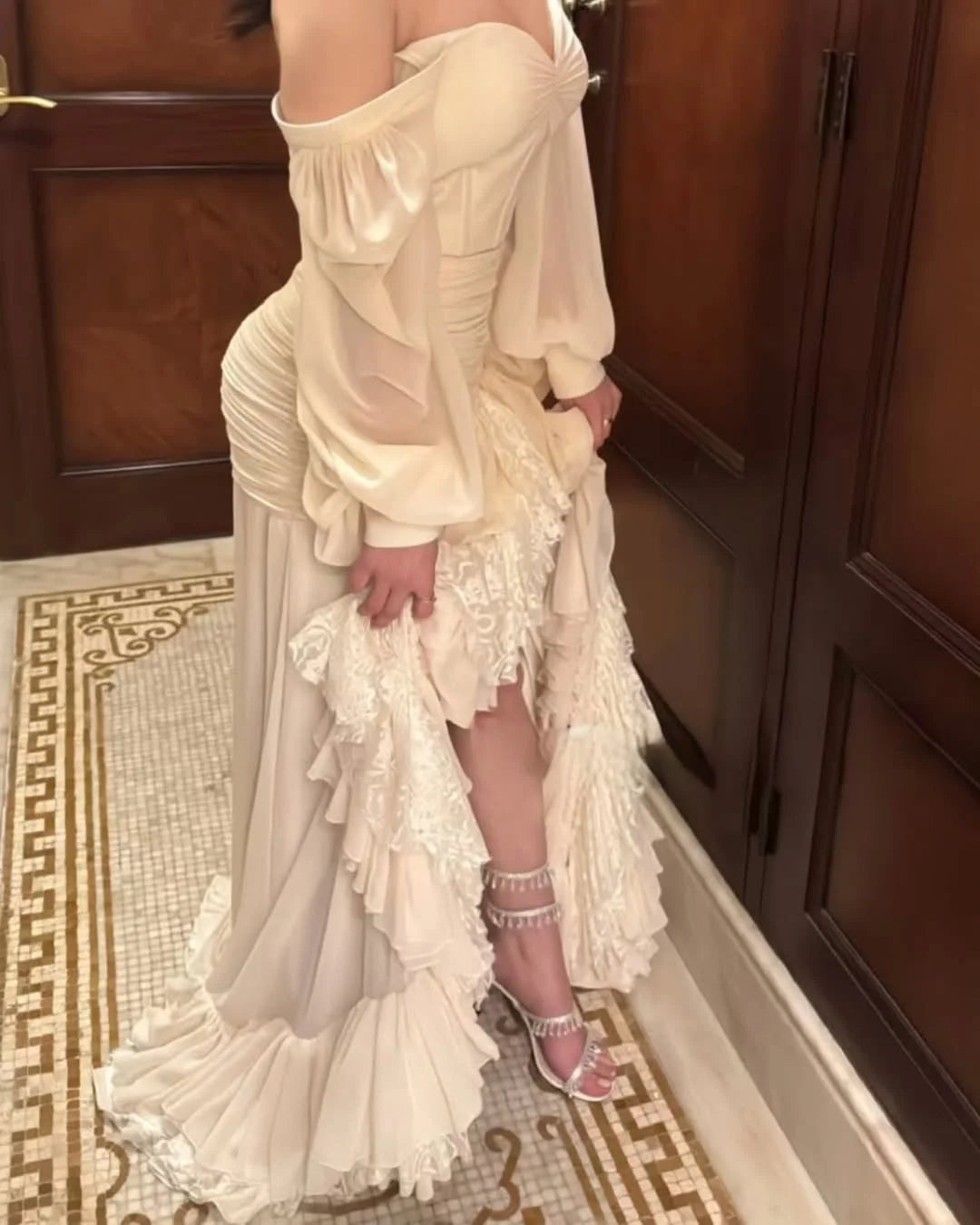 Woman Evening Dresses For Events Luxurious Mermaid Ruffle Front Slit Special Occasion Prom Gowns Customized vestido réveillon