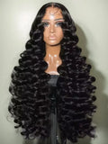 40 Inch Deep Wave Frontal Human Hair Wig 13x6 13x4 HD Transparent Lace Wigs For Women 220 Density Pre Plucked Curly Front Wigs