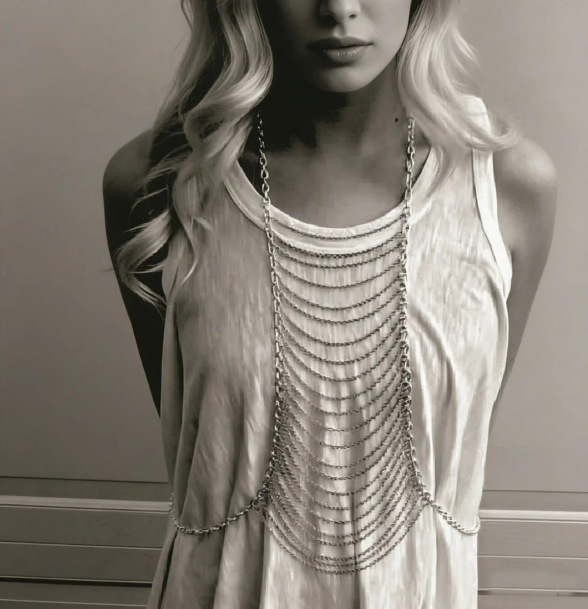 Body Chain Crossover Thin Bra Bikini Waist Belly Body Chains Beach Body Necklace Jewelry for Women