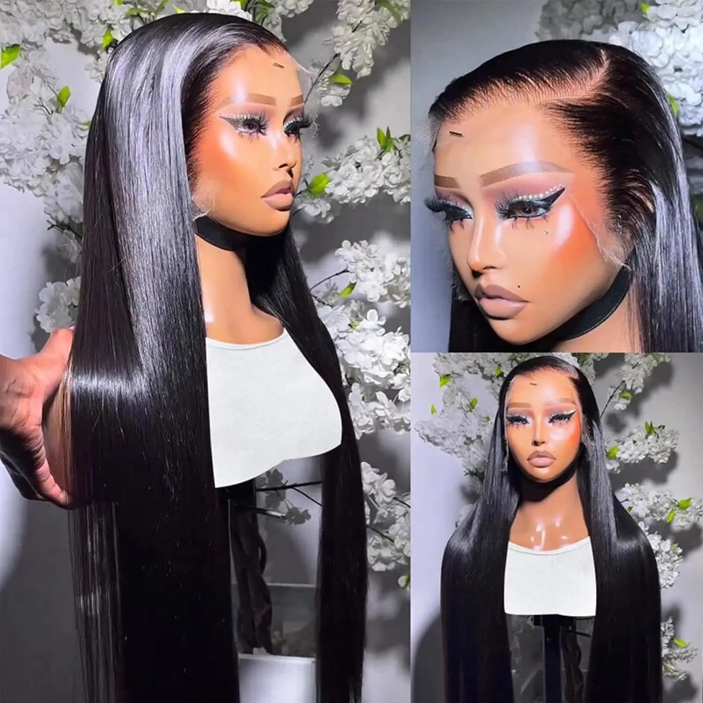 Lemoda 13x6 Full Lace Frontal Wig 200% Density Straight Lace Front Wigs Human Hair HD Transparent Lace Glueless Wig Pre Plucked
