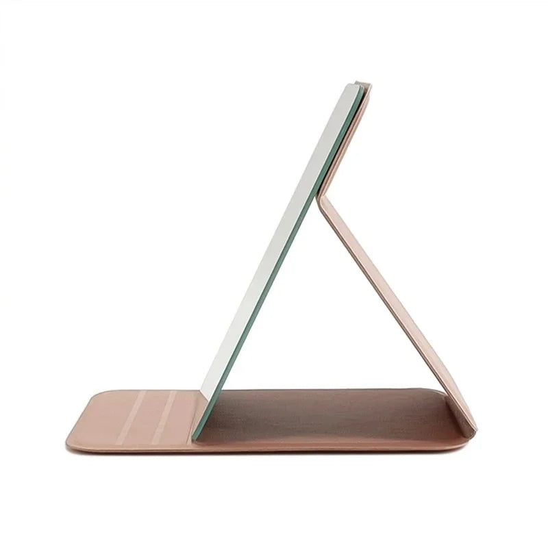 Woman MINI Folding Makeup Mirror High-quality Portable Pocket Makeup Mirror Single-side Creative Women Solid Color Handle Desk