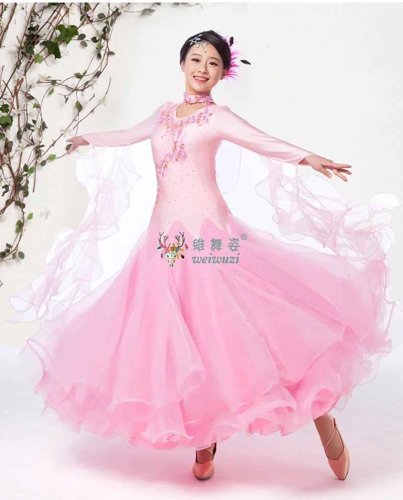Modern Dance Dress for Woman New Social Dance Costume Ballroom Dancing Competition Clothes Waltz Performance Dress