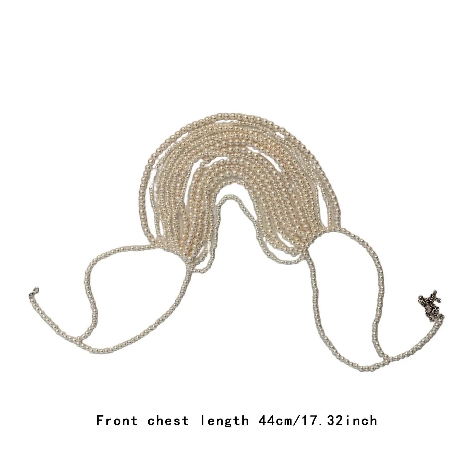 Beaded Body Chain Bra Chain Body Jewelry Beach Accessories Chest Chain Bikini Chain for Carnival Concert Rave Music Festival