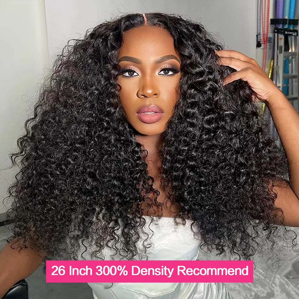 Water Wave Glueless Wig Curly Lace Front Human Hair Wigs Deep Wave 13x6 HD Lace Frontal Wig Wear Go 7x5 HD Lace Closure Wig