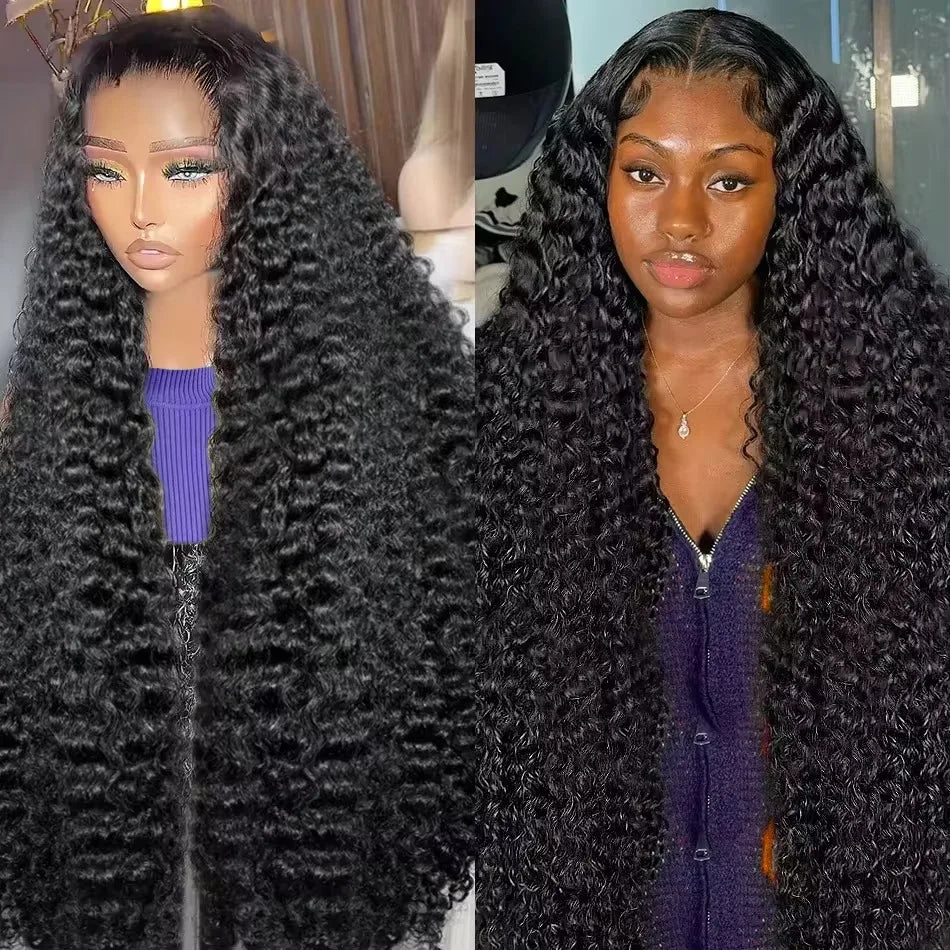 30 40 Inch HD 13x6 Deep Wave Lace Frontal Wigs Brazilian 13x4 Water Wave Curly Lace Front Human Hair Pre Plucked Wigs For Women