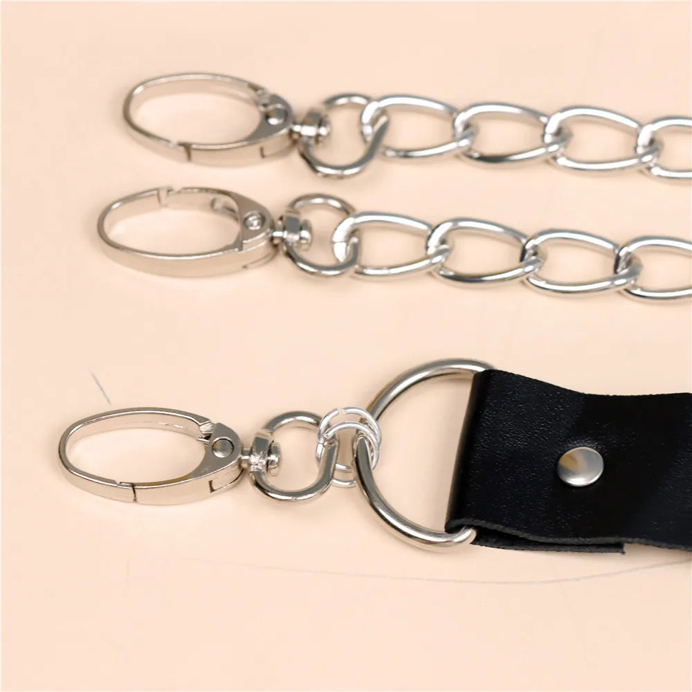 Sexy Leg Chains Men Harness Garter Woman PU Leather Thigh Hip Strap Bondage Belt Gothic Adjustable Suspenders Jeans Accessories
