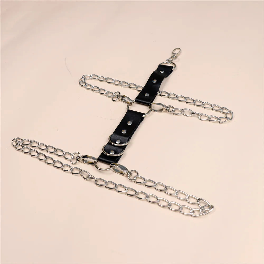 Sexy Leg Chains Men Harness Garter Woman PU Leather Thigh Hip Strap Bondage Belt Gothic Adjustable Suspenders Jeans Accessories