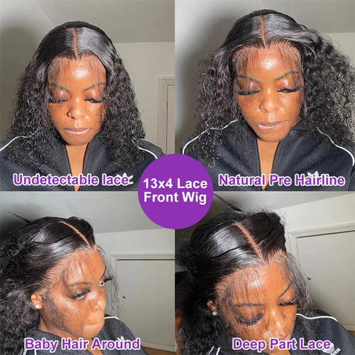30 40 Inch HD 13x6 Deep Wave Lace Frontal Wigs Brazilian 13x4 Water Wave Curly Lace Front Human Hair Pre Plucked Wigs For Women