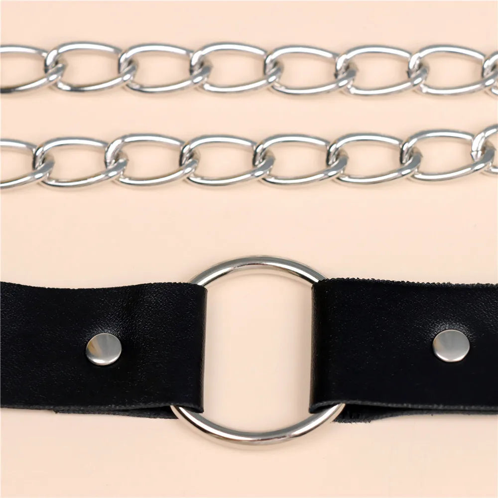 Sexy Leg Chains Men Harness Garter Woman PU Leather Thigh Hip Strap Bondage Belt Gothic Adjustable Suspenders Jeans Accessories