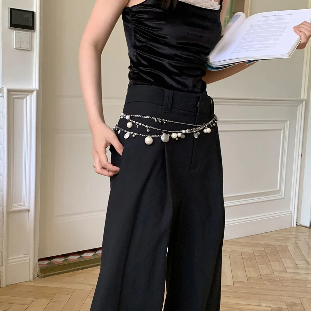 Body jewelry woman Pearl belly waist chain with Skirt Metal Chain Sexy Pendant Adjustable Navel Accessories sexy tоy for women