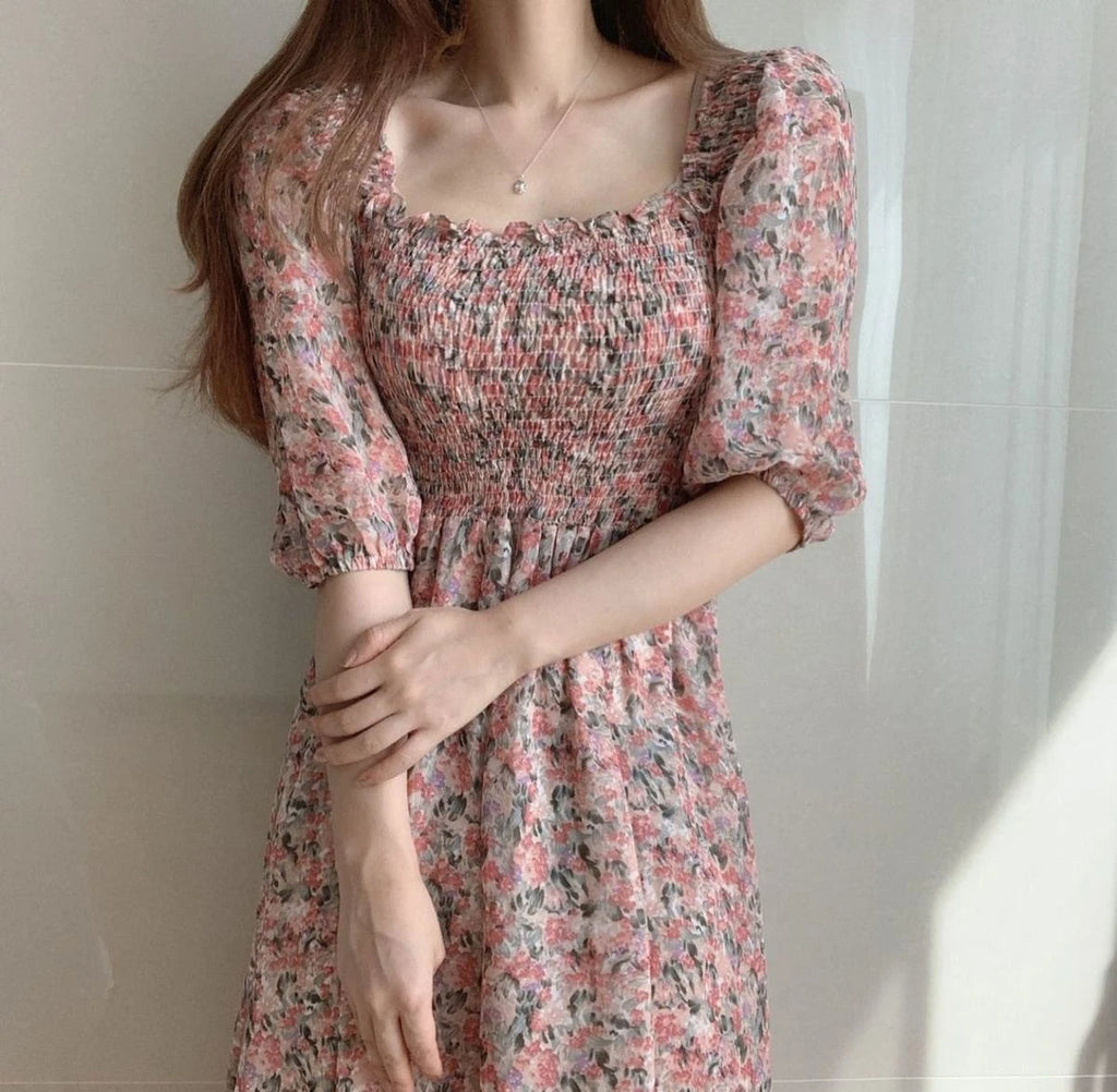 Dresses For Women 2025 Floral Woman Dress Open Back Backless Clothes Beach Flower Tight Bodycon Midi New In Offer Stylish