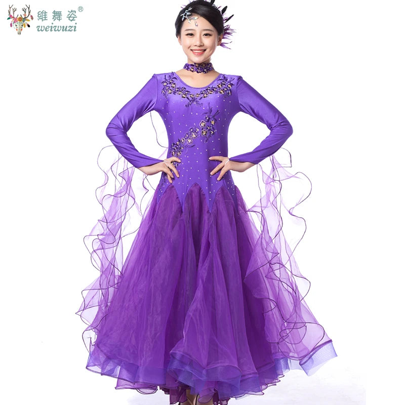 Modern Dance Dress for Woman New Social Dance Costume Ballroom Dancing Competition Clothes Waltz Performance Dress