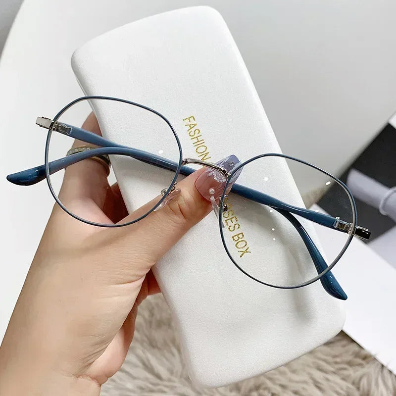 Large Square Frame Woman Glasses Ins Girl Fashion Transparent Reading Glass High-definition Anti-blue Light Computer Eyeglass