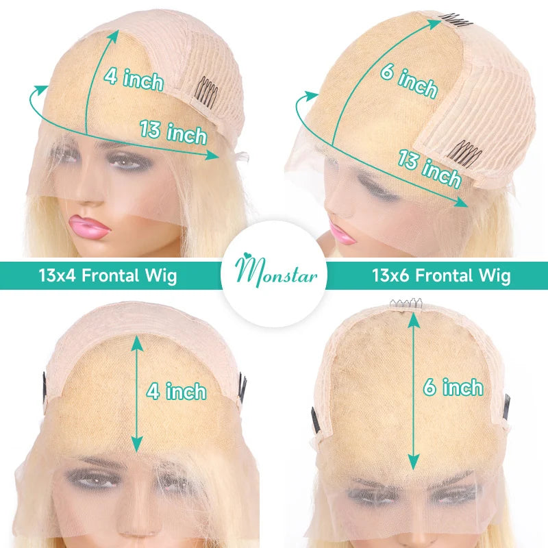 250 300 High Density 13x6 Hd Lace Frontal Wig Body Wave Blonde 613 Human Hair Wig 13x4 Lace Front 100% Human Hair Wigs For Women