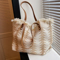Handbag Woman Bag Design Simple Niche Travel  Beach Tote Bag Tassel Letter Embroidery Fashion Large Capacity Shoulder Bags 2022