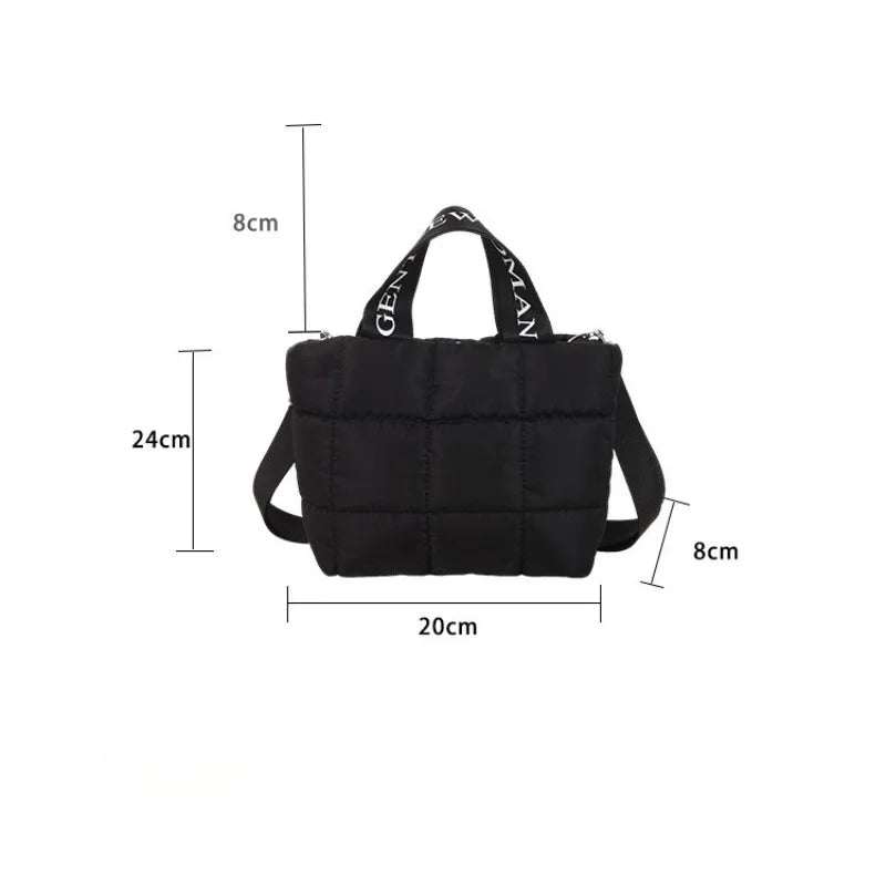 Bags for Woman Fashion Tote Handbags Cotton Padded Shopping Bag Fashion Portable Handbag Quilted Solid for Leisure Travel Сумка