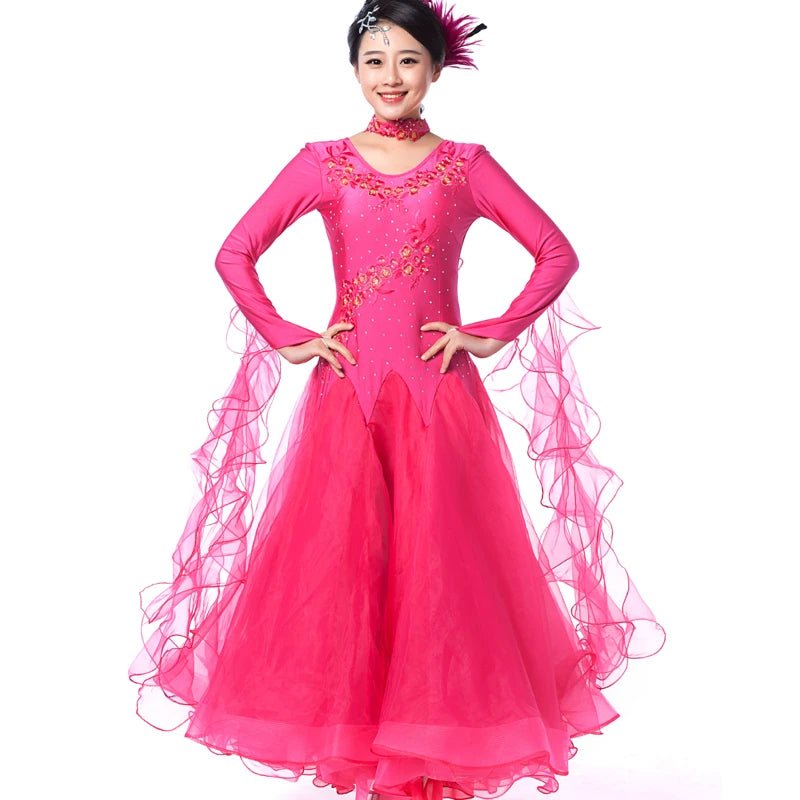 Modern Dance Dress for Woman New Social Dance Costume Ballroom Dancing Competition Clothes Waltz Performance Dress